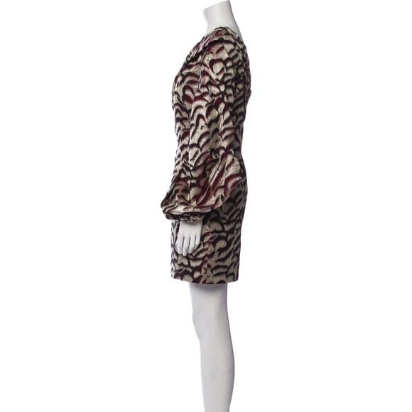 $2490 Carolina Herrera Runway CORSETED Velvet & Brocade!  Puff Sleeve Dress 4 - Picture 7 of 8
